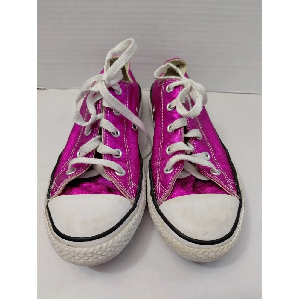 Converse All Star Youth 2 Low Top Pink Metallic Shimmer Sneakers